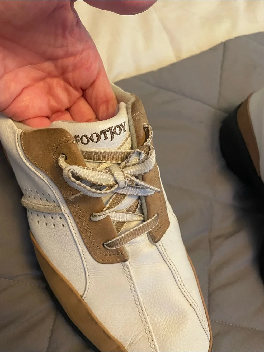 FootJoy White and Tan Leather Women’s Athletic Golf Shoes